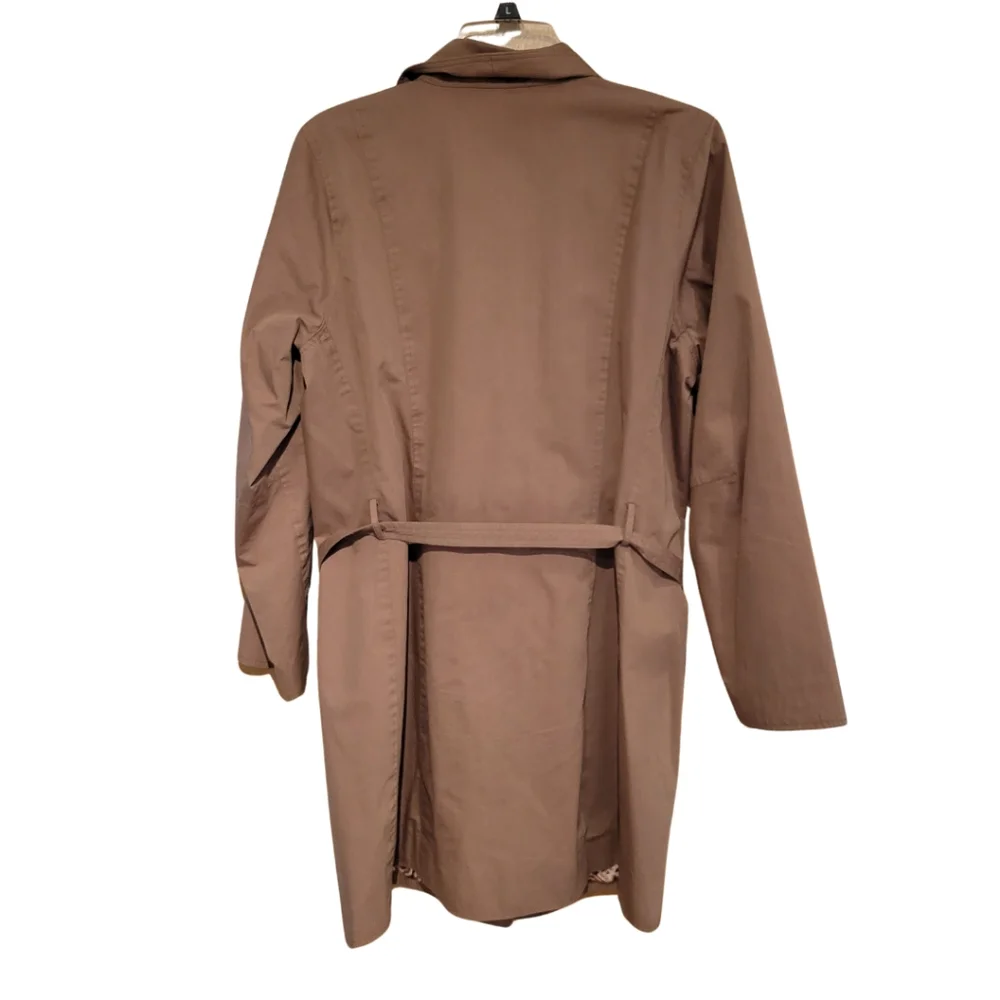Dennis Basso Tan Belted Trench Coat Utility